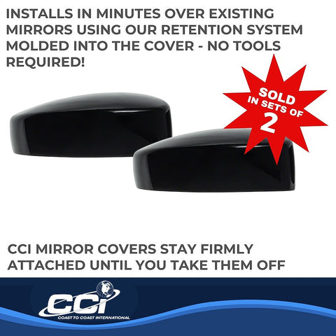 Coast To MC6240B Full Cover Gloss Black ABS Plastic Set Of 2 With Turn Signal Cutout