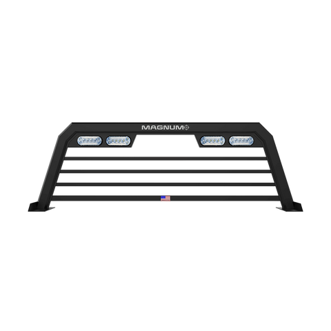 Magnum Truck Racks 217LPBRC2NB Headache Rack Low Pro Louvered Lighted