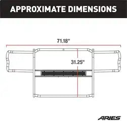 ARIES P2054 - Pro Series Black Steel Grille Guard, No-Drill, Select Toyota Tacoma