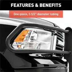 ARIES P4068 - Pro Series Black Steel Grille Guard, Select Chevrolet Silverado 1500