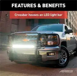 ARIES P9052 - Pro Series Black Steel Grille Guard, Select Nissan Titan XD