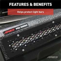 ARIES PJ20MB - Pro Series 20-Inch Black Steel Grille Guard Light Bar Cover Plate