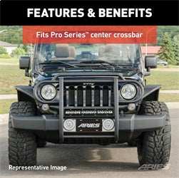 ARIES PJ20OB - Pro Series 20-Inch Black Steel Grille Guard Light Bar Cover Plate