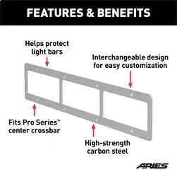 ARIES PJ20OS - Pro Series 20-Inch Brushed Stainless Light Bar Cover Plate