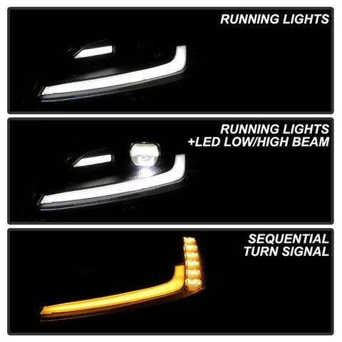 Spyder Auto 5087935 (Spyder Signature) Projector Headlights - Sequential LED Turn Signal Black