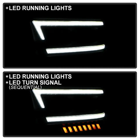Spyder Auto 5088611 (Spyder Signature) Projector Headlights - Sequential LED Turn Signal Lights Black