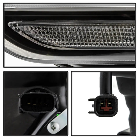 Spyder Auto 5088703 (Spyder Signature) Projector Headlights - LED Crystal Light Bar Parking Lights Black