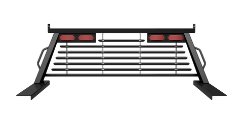 B&W Trailer Hitches PUCP7501BA - Custom Headache Rack w/ LED Brake, Turn, Tail Lights for Ford Trucks