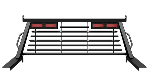 B&W Trailer Hitches PUCP7503BA - Custom Headache Rack w/ LED Brake, Turn, Tail Lights for Ford Trucks