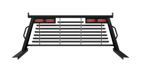 B&W Trailer Hitches PUCP7520BA - Custom Headache Rack w/ LED Brake, Turn, Tail Lights for Dodge Trucks