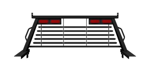 B&W Trailer Hitches PUCP7543BA - Custom Headache Rack w/ LED Brake, Turn, Tail Lights for Chevy Trucks