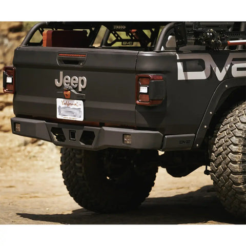 DV8 Offroad RBGL-05 20-22 GLADIATOR ULTRA SLIM HIGH CLEARANCE REAR BUMPER w/ BUILT IN HITCH & STEPS