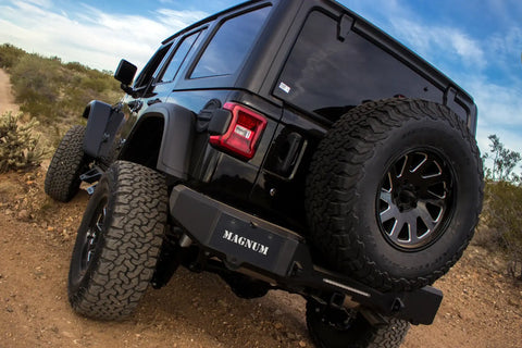 Raptor Series RBM45JPN Magnum - Rear Bumpers Black Textured Alloy Steel 18-24 Jeep Wrangler JL/JLU