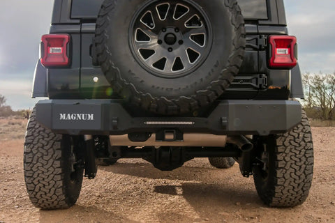 Raptor Series RBM45JPN Magnum - Rear Bumpers Black Textured Alloy Steel 18-24 Jeep Wrangler JL/JLU