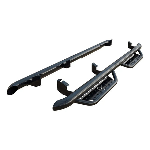 Ranch Hand RST07HC1B4S Nerf Bar With Drop Down Steps 3 Inch Round Bent Powder Coat