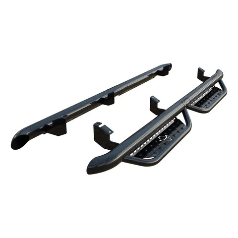 Ranch Hand RST07HQ1B4S Nerf Bar With Drop Down Steps With Bed Step 3 Inch Round Be