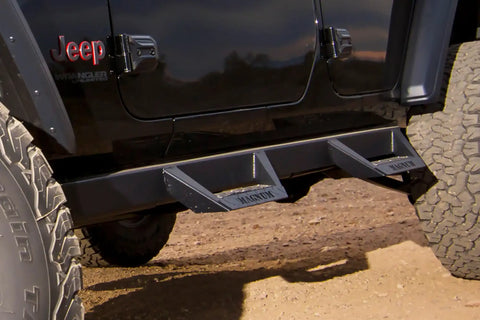 Raptor Series RTS74JP Magnum RT - Drop Steps Black Textured Alloy Steel 18-24 Jeep Wrangler JL/JLU 4-Door