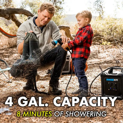 Rinse Kit 857007006357 Camp Shower Cube 4 Gallon Capacity 12 Volt Battery Powered