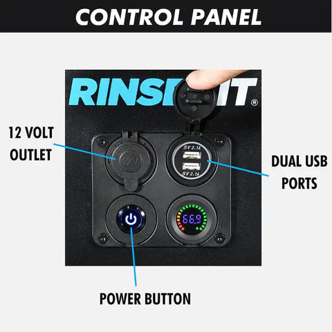 Rinse Kit 857007006357 Camp Shower Cube 4 Gallon Capacity 12 Volt Battery Powered