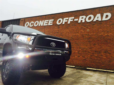1421 TUNDRA FRONT LONESTAR WINCH BUMPER W/ SQUARE LIGHT MOUNTSTXT BLK;LIGHT SOLD SEPARATELY