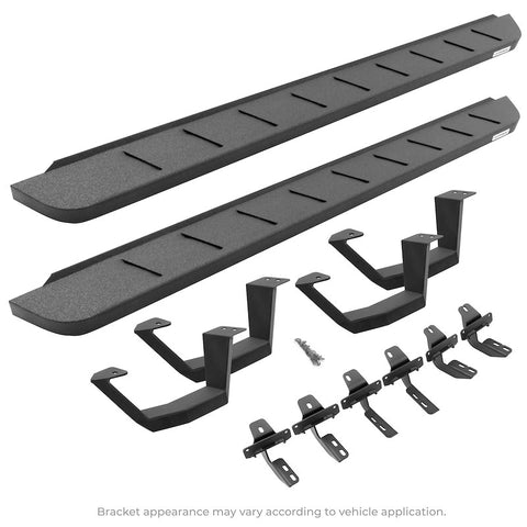 Go Rhino 6344328020T RB10 Running Boards W/Mounting Brackets, 2 Pairs Drop Steps Kit