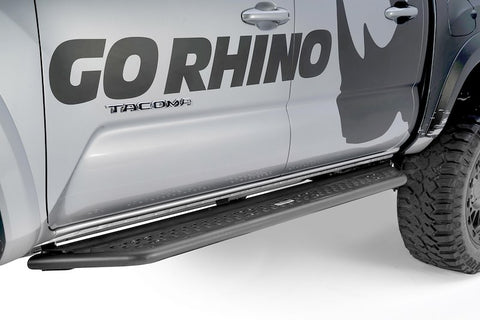Go Rhino D64432T 6" wide strong steel side steps doubles as a slider to protect rocker panel
