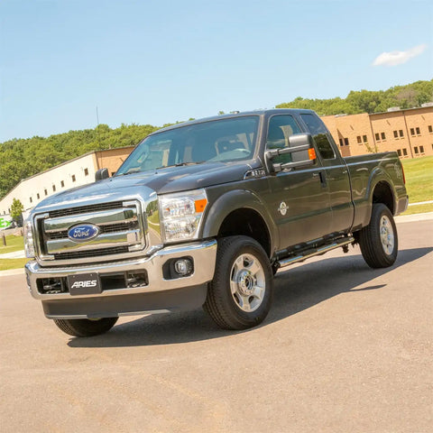 ARIES S223005-2 - 4 Polished Stainless Oval Side Bars, Select Ford F-250, F-350 Super Duty