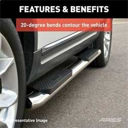 ARIES S223015-2 - 4 Polished Stainless Oval Side Bars, Select Ford F-150, Lincoln Mark LT