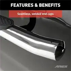 ARIES S223046-2 - 4 Polished Stainless Oval Side Bars, Select Ford Ranger SuperCrew