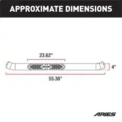ARIES S224017-2 - 4 Polished Stainless Oval Side Bars, Select Silverado, Sierra 1500, 2500, 3500