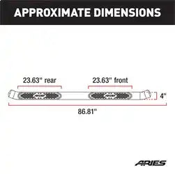 ARIES S224045-2 - 4 Polished Stainless Oval Side Bars, Select Silverado, Sierra 1500, 2500, 3500