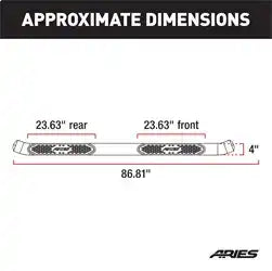 ARIES S224050 - 4-Inch Oval Black Steel Nerf Bars, Fits Select Ford Bronco 4-Door