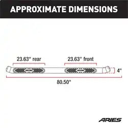 ARIES S224051 - 4 Black Steel Oval Side Bars, Select Chevrolet Colorado, GMC Canyon Crew Cab
