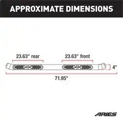 ARIES S224052-2 - 4 Polished Stainless Oval Side Bars Select Chevrolet Colorado Extended Cab