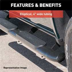 ARIES S224054 - 4 Black Steel Oval Side Bars, Select Silverado, Sierra 1500 Extended Cab