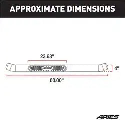 ARIES S225039 - 4 Black Steel Oval Side Bars, Select Dodge, Ram 1500, 2500, 3500