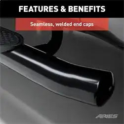 ARIES S225039 - 4 Black Steel Oval Side Bars, Select Dodge, Ram 1500, 2500, 3500