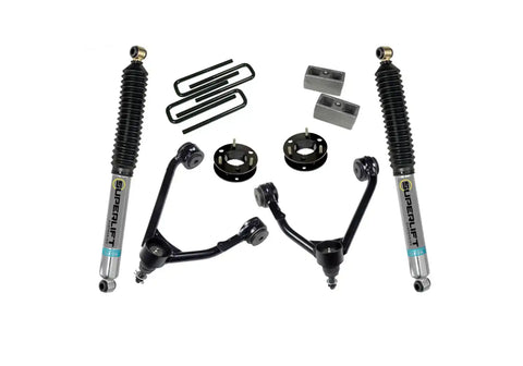 Superlift 3850B 3.5 Upper Ctrl Arm Kit-07-16 GM 1500 2WD w OE Cast Stl Arms Bil Rr Shcks