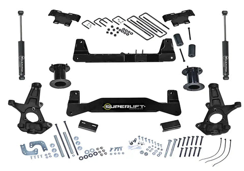 Superlift K180 6.5 Lift Kit-07-16 Silv/Sierra 1500 2WD w Cast Steel Ctrl Arms SL Rr Shocks