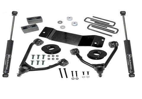 Superlift 3600 3.5 Upper CtrlArmKit-14-18(19OldBody)GM1500 4WDwOE Al or SS CtrlArms wSL RrShks