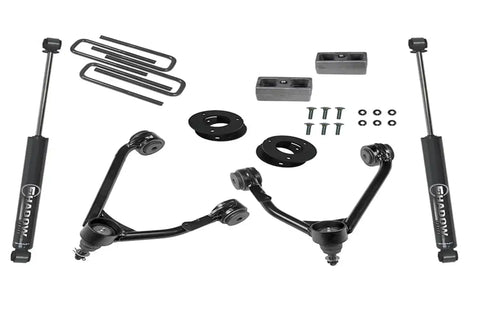 Superlift 3800 3.5 Upper Ctrl Arm Kit-14-18 GM 1500 2WD w OE Al or SS Arms SL Rr Shcks
