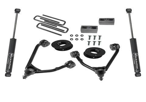 Superlift 3850 3.5 Upper Ctrl Arm Kit-07-16 GM 1500 2WD w OE Cast Stl Arms SL Rr Shcks