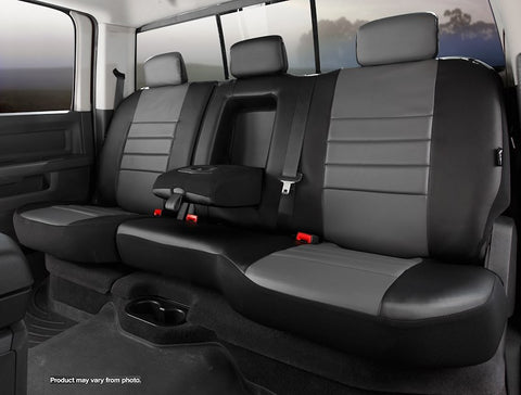 Fia SL62-66 GRAY LEATHERLITE 60/40 REAR SEAT COVER | 19-26 SILVERADO/SIERRA 1500/ 20-26 SILVERADO/SIERRA HD CREW CAB WITH STORAGE COMPARTMENTS AND ARMREST