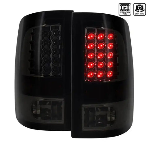 Spec-D Tuning LT-RAM09BBLED-TM Tail Light Assembly Glossy Black Housing