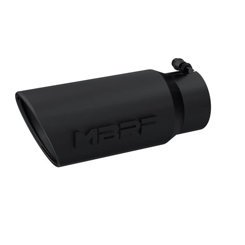 MBRP Exhaust T5051BLK - 5in. O.D. Angled Rolled End 4in. inlet 12in. length-Black Coated.