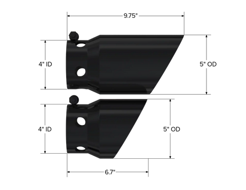 MBRP T5111BLK Exhaust Tail Pipe Tip 4 Inch Diameter Inlet 5 Inch Diameter Inlet Bl
