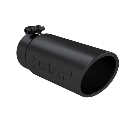 MBRP Exhaust T5112BLK - 4in. O.D. Angled Rolled End 3in. inlet 10in. length-Black Coated.