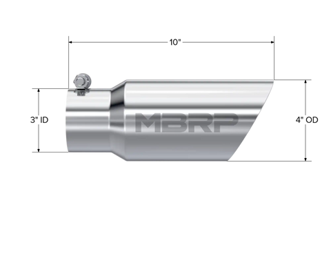 MBRP Exhaust T5156 - 3in. Inlet Dual Wall Angled Tail Pipe Tip