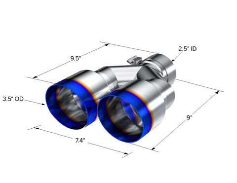 MBRP Exhaust T5170BE - 2.5 Inlet Tip. T304 Stainless Steel, Burnt End.