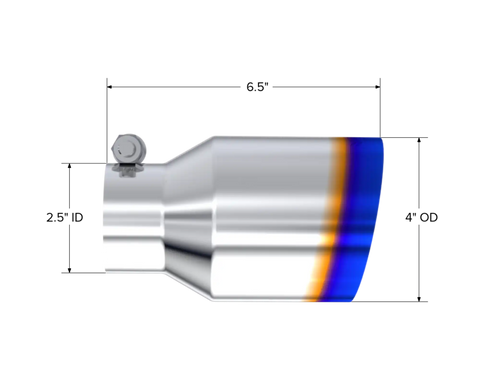 MBRP Exhaust T5176BE - Armor Pro Series Universal 2.5 Inlet Burnt End Tip.